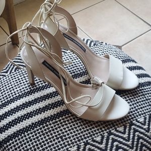 French Connection Brand new heels w/tassel trim ankle tie in suede